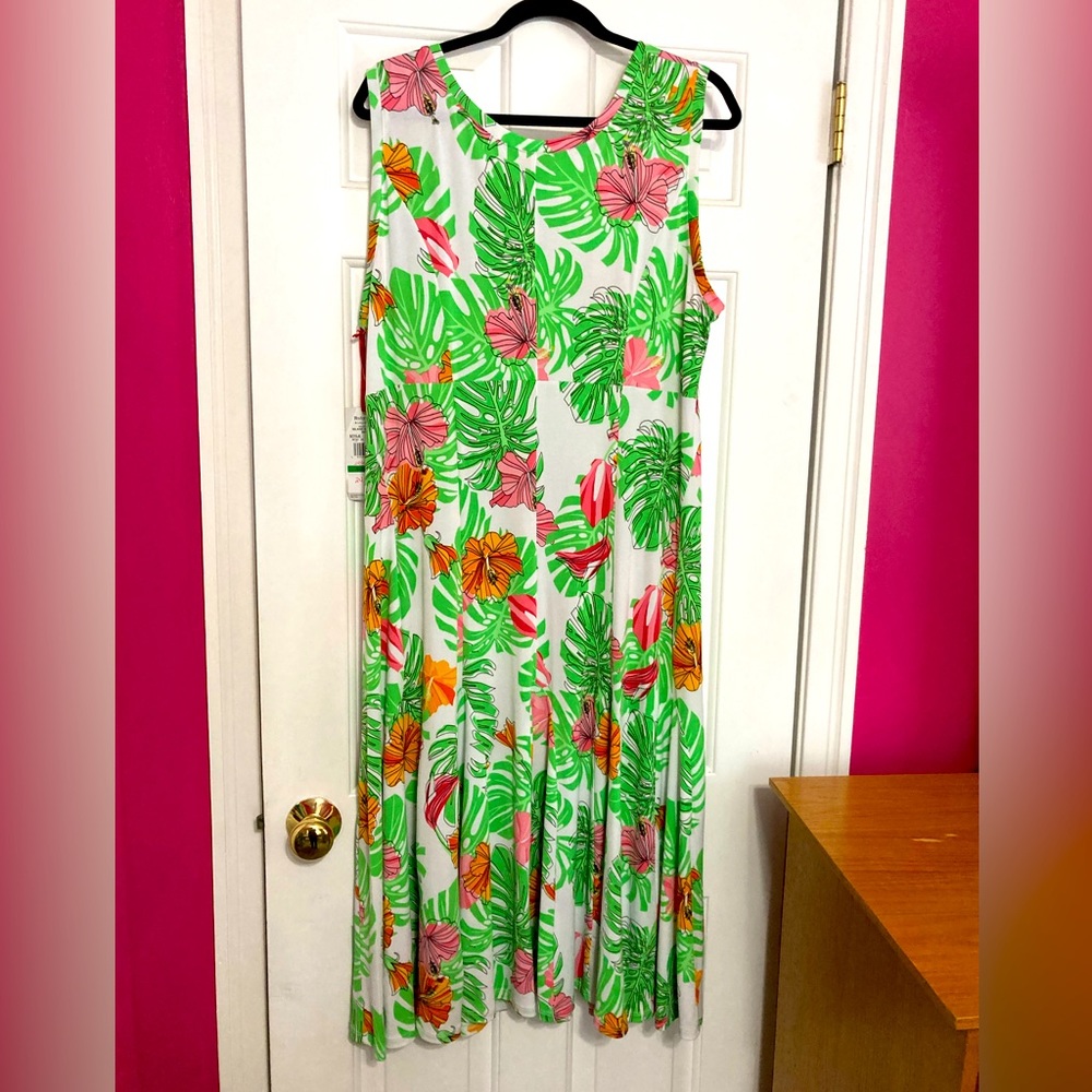 Ruby Rd. NWT Tropical, Sleeveless Dress, Size Large